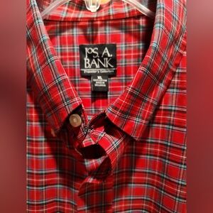 EUC Men's Jos. A. Bank XL Red Plaid Shirt